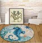 Tapis Rond Hippocampe