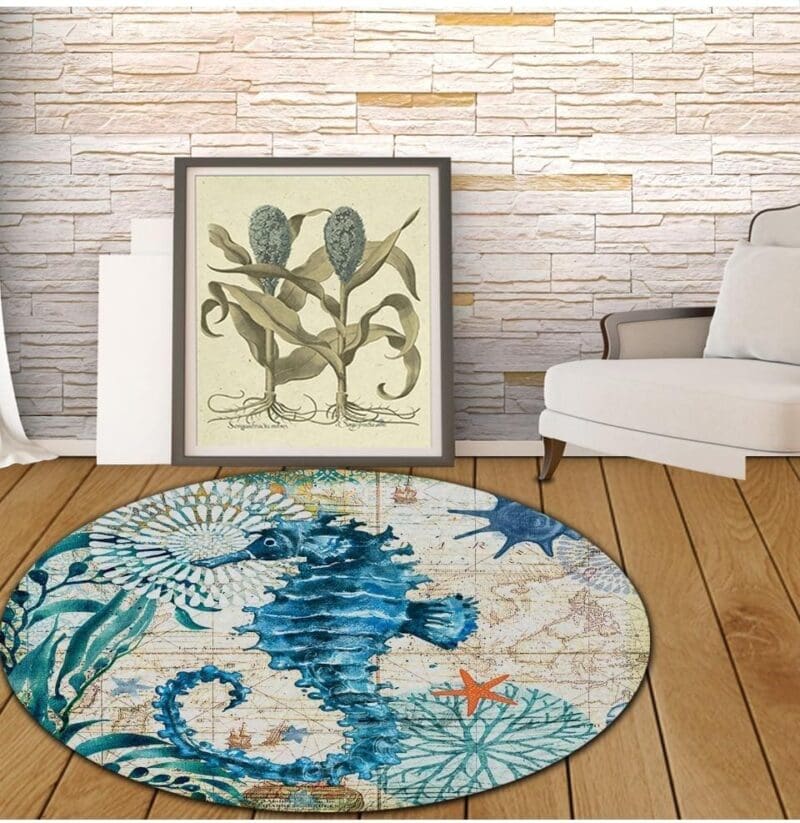 Tapis Rond Hippocampe