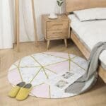 Tapis Rond Imitation Carrelage Luxe | Mon Tapis Rond