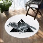 Tapis Rond Loup et Lune