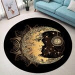Tapis Rond Lune Doré | Mon Tapis Rond