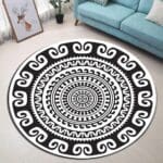 Tapis Rond Mandala Noir Et Blanc | Mon Tapis Rond