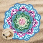 Tapis Rond Méditation Bleu