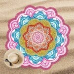 Tapis Rond Méditation Rose