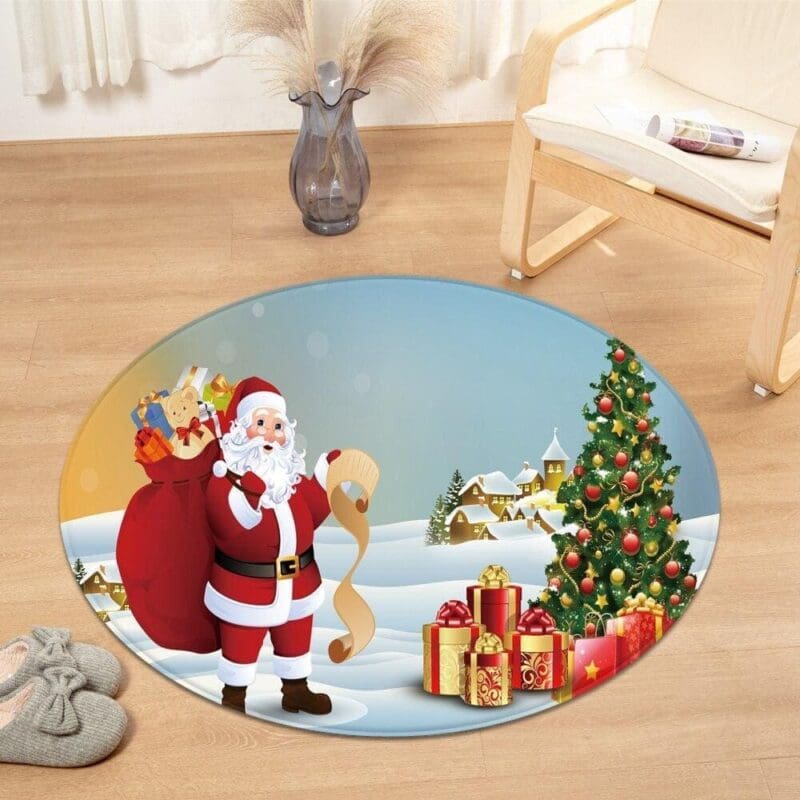 Tapis Rond Neige | Mon Tapis Rond