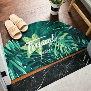 Tapis Rond Porte D'Entrée Tropical | Mon Tapis Rond