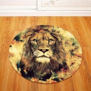 Tapis Rond Roi De La Savane | Mon Tapis Rond