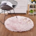 Tapis Rond Rose Poudré | Mon Tapis Rond