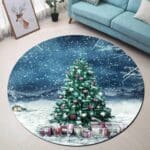 Tapis Rond Sapin De Noël | Mon Tapis Rond