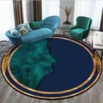Tapis Rond Vert Canard | Mon Tapis Rond