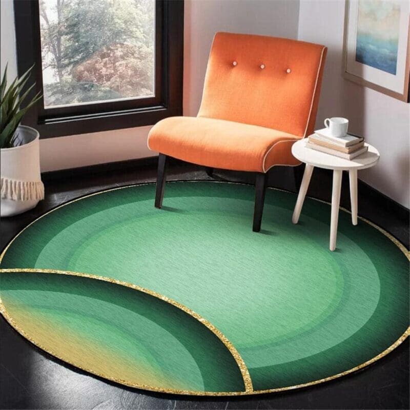 Tapis Rond Vert D'Eau | Mon Tapis Rond