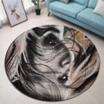 Tapis Rond Visage De Femme | Mon Tapis Rond