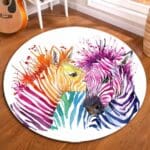 Tapis Rond Zèbre Multicolore | Mon Tapis Rond