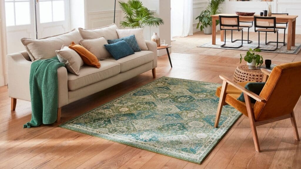 tapis vintage vert